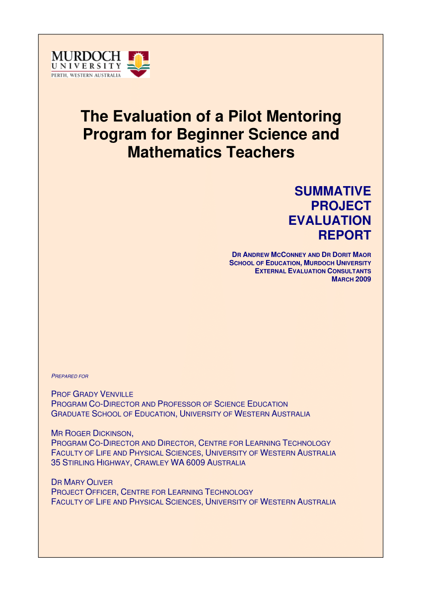 An Evaluation Of A Teacher Mentoring Program
