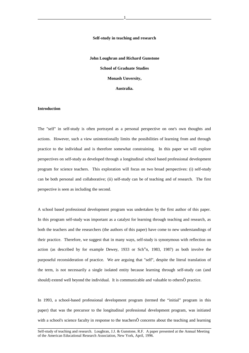 self study research paper example