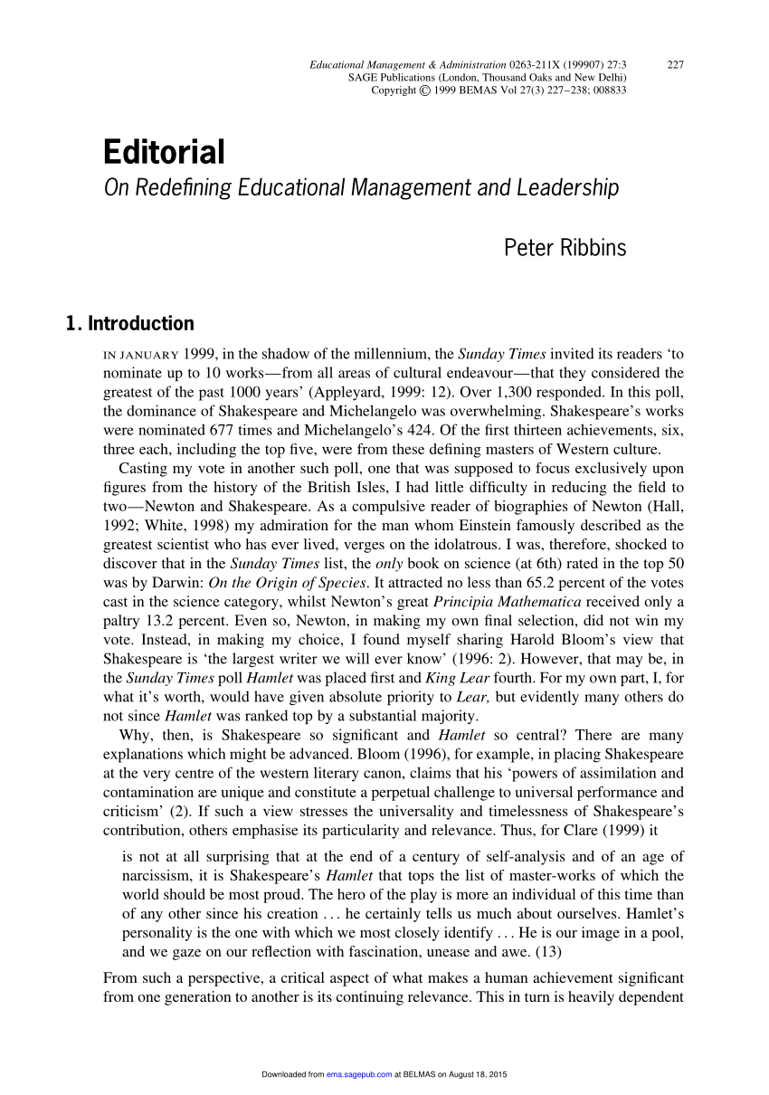 thesis on educational leadership and management pdf