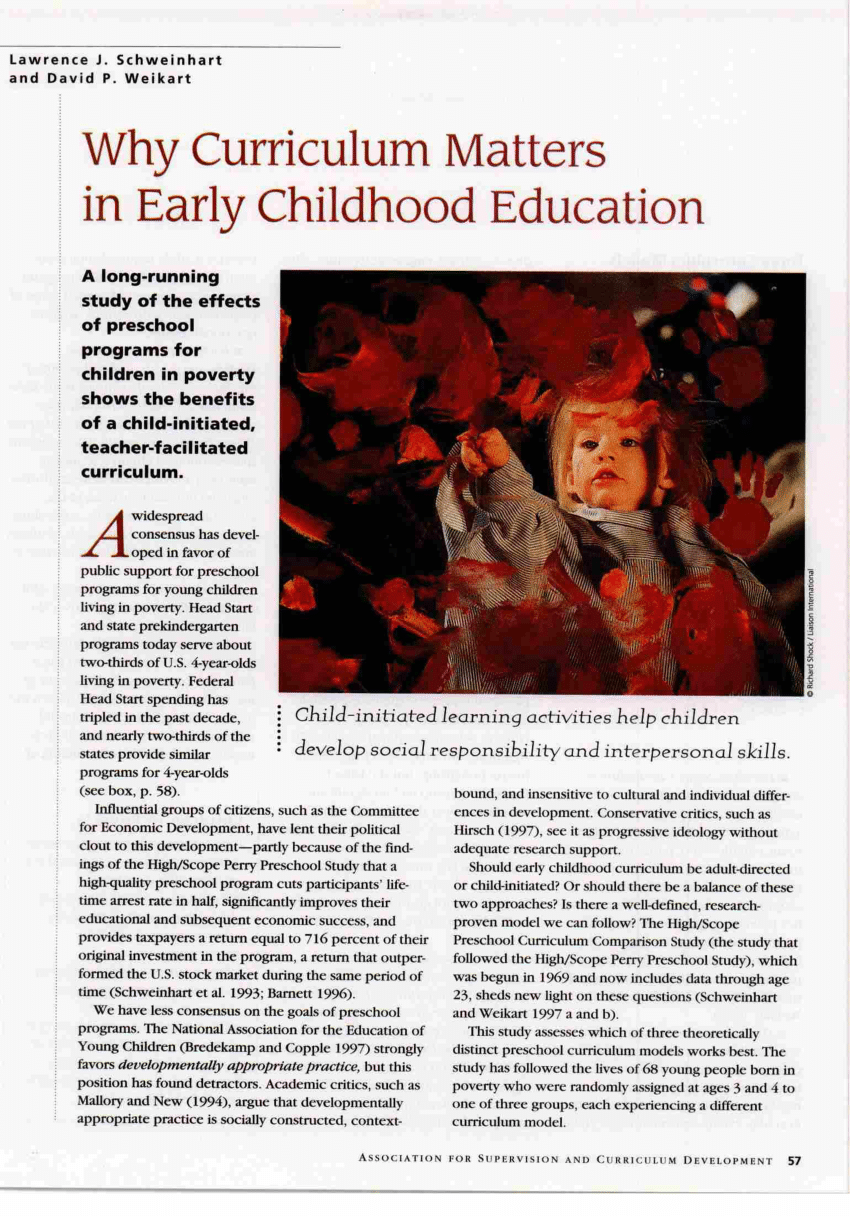 academic articles early childhood education