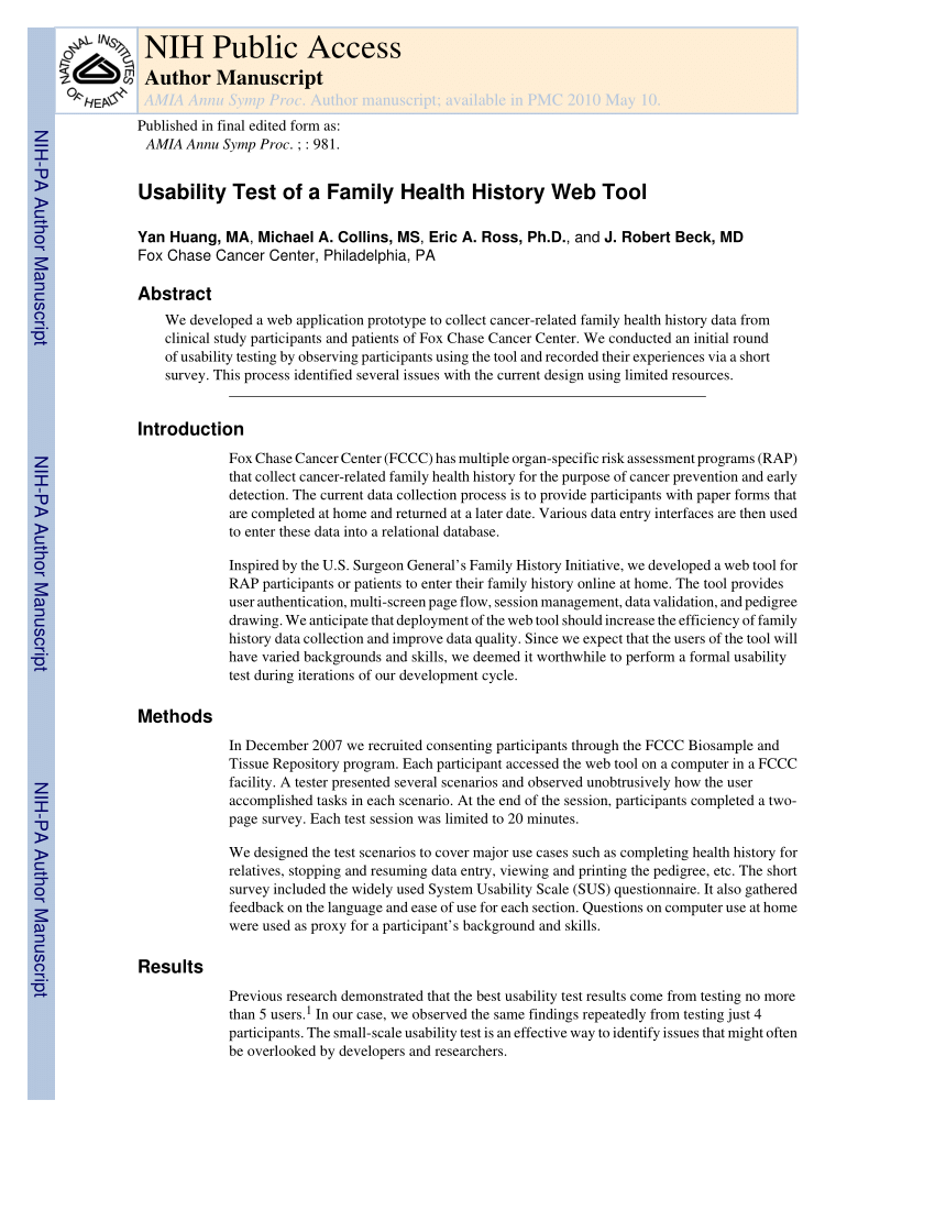 family health assessment paper