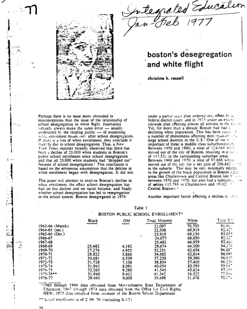 research questions about school desegregation in boston