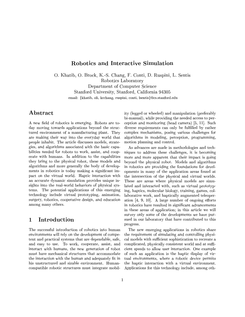 Introduction to robotics oussama khatib pdf to word