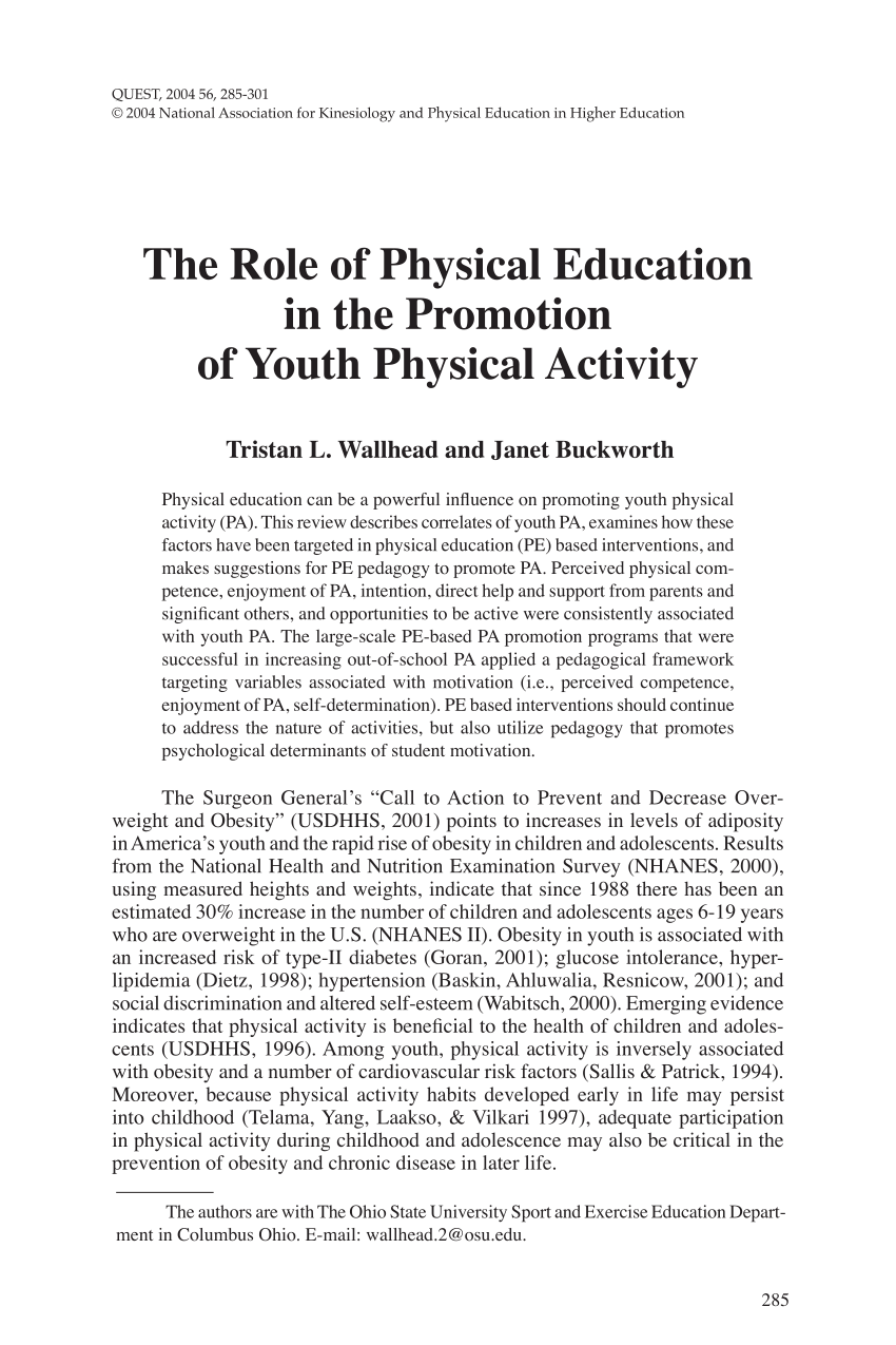 thesis about physical education