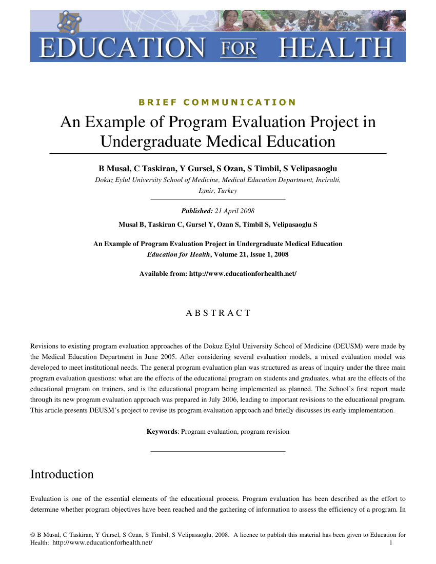 program evaluation research paper