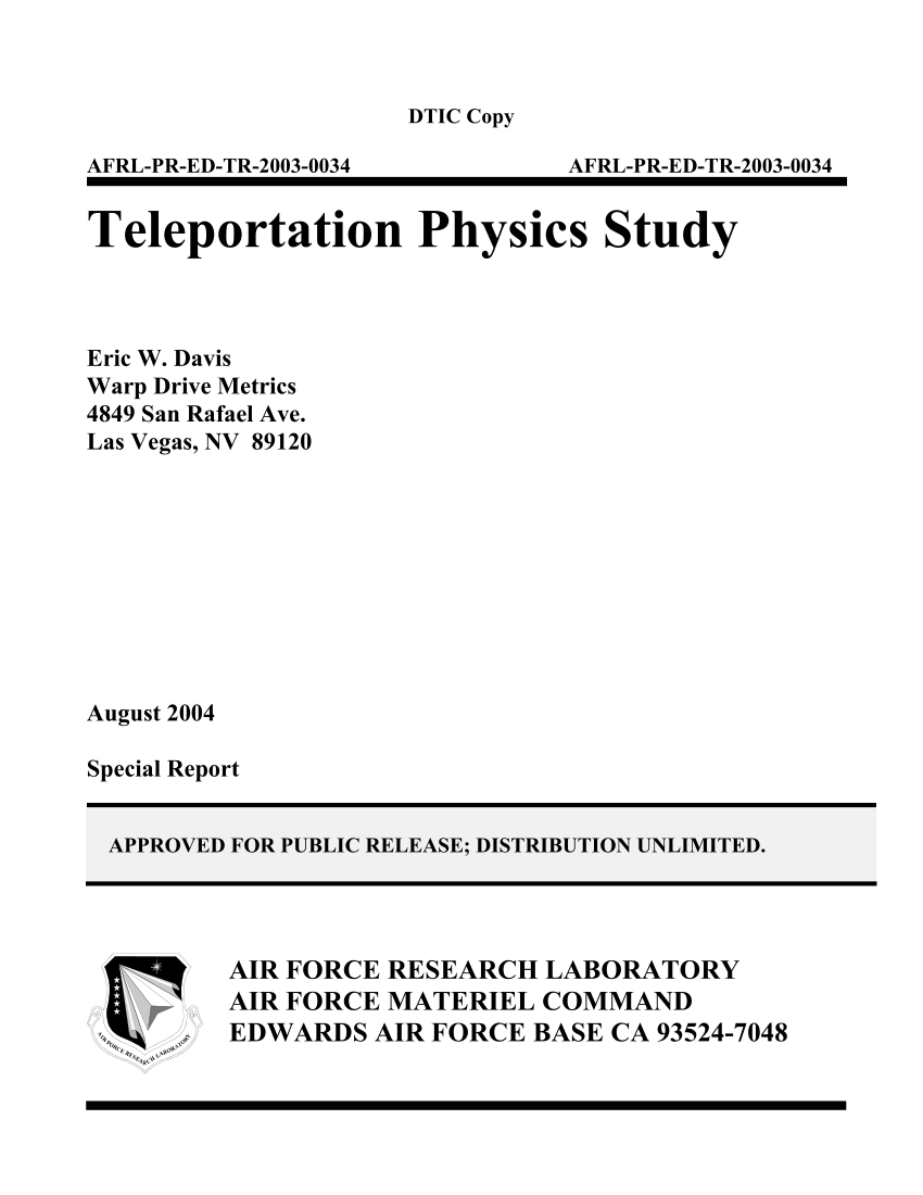 Full article Teleportation Physics Study