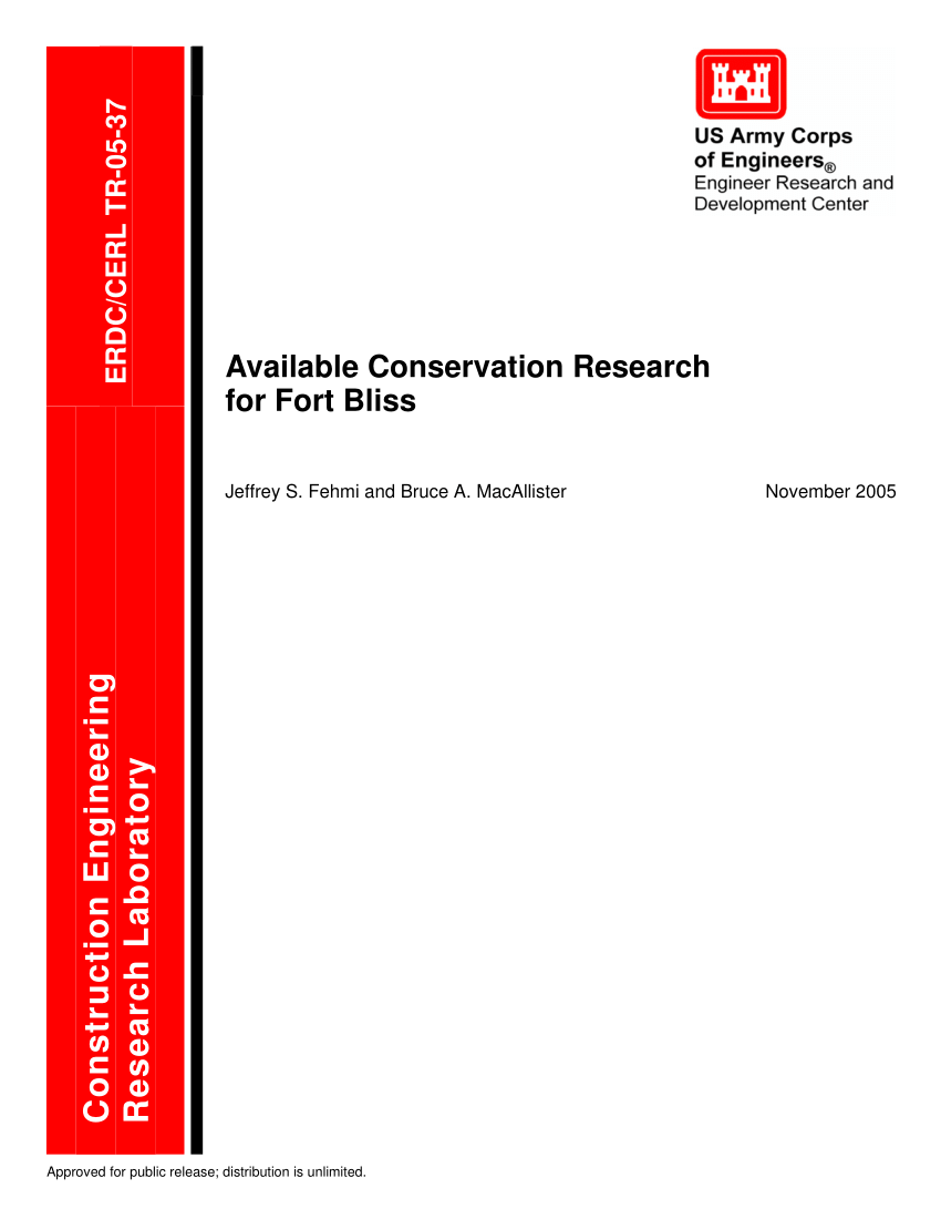 (PDF) Available Conservation Research for Fort Bliss