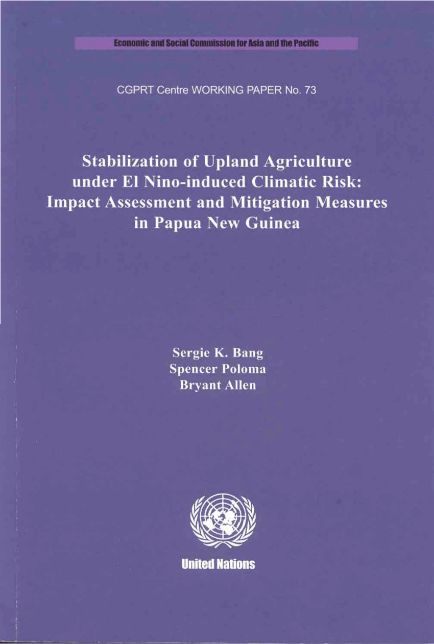 Pdf Stabilization Of Upland Agriculture Under El Nino Induced