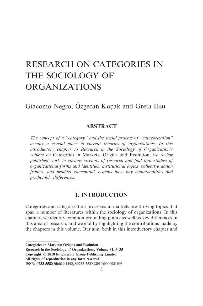 sociology of organization case study