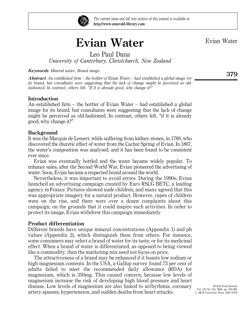 PDF) Evian Water