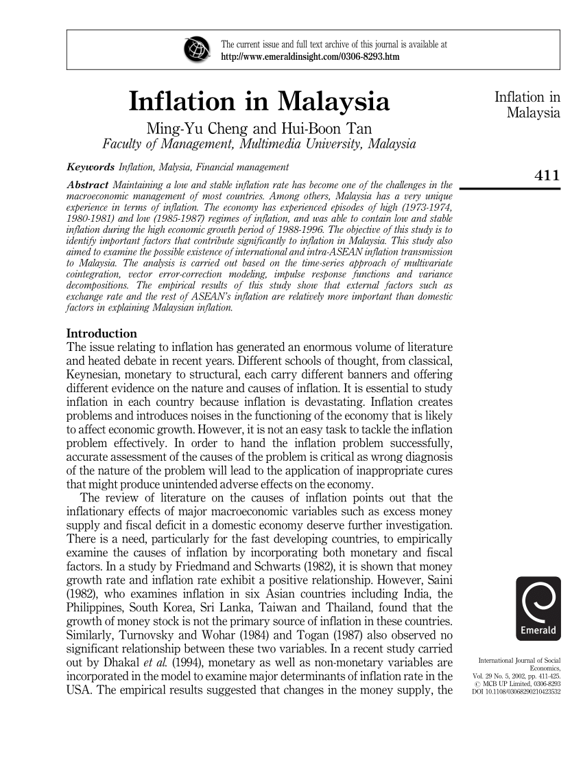 literature review on inflation