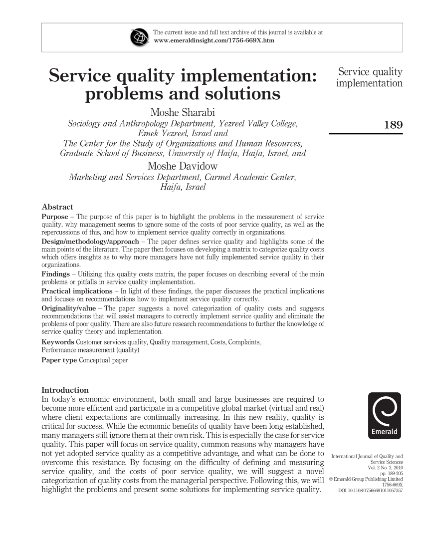 service quality research report
