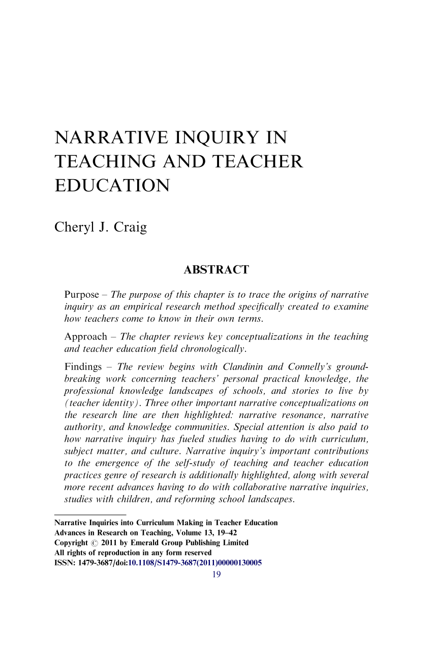 research paper on narrative inquiry