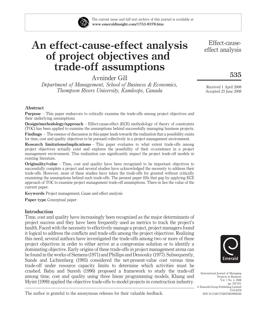 pdf-an-effect-cause-effect-analysis-of-project-objectives-and-trade