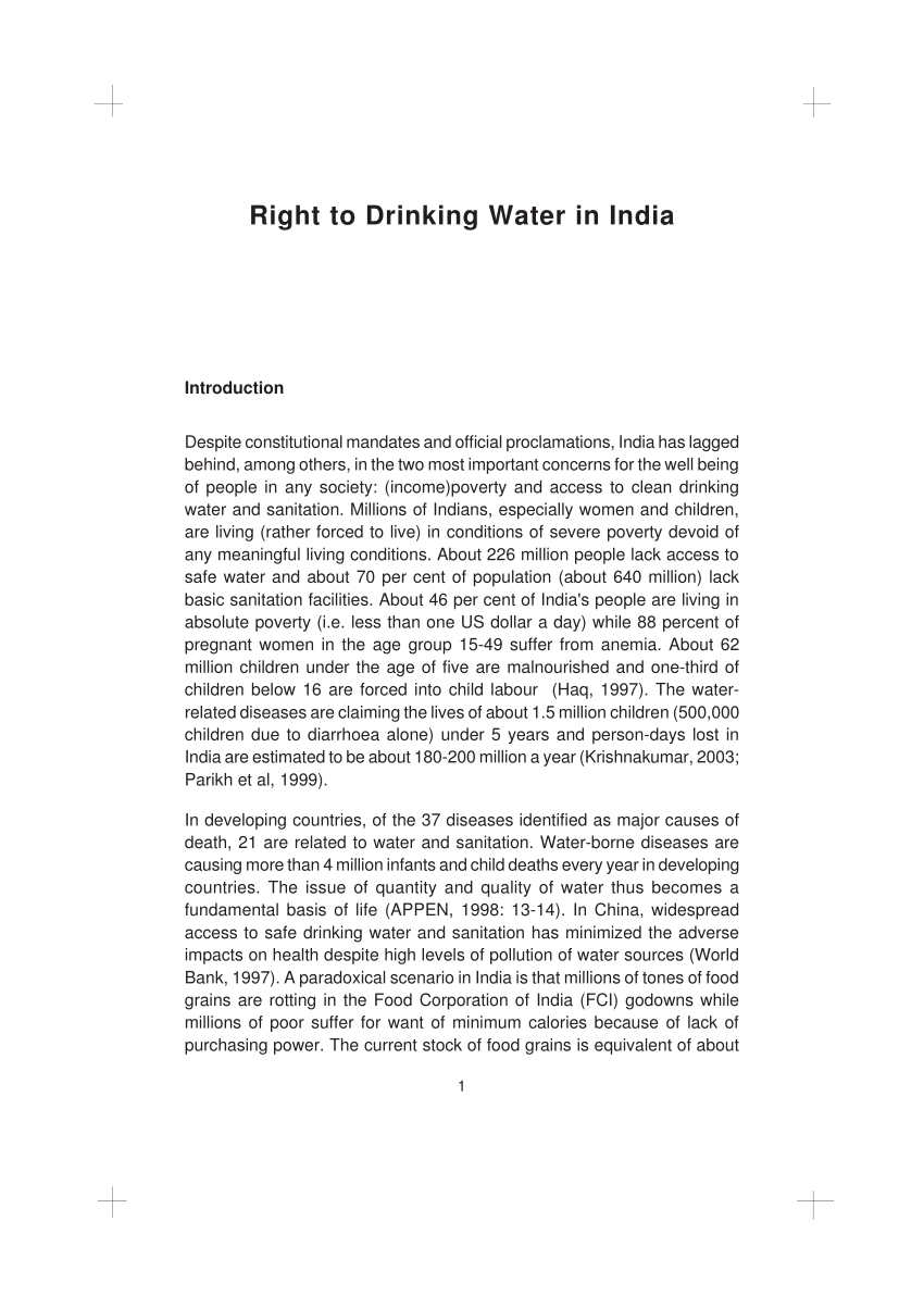 Drinking Water: The RO Question - India Legal