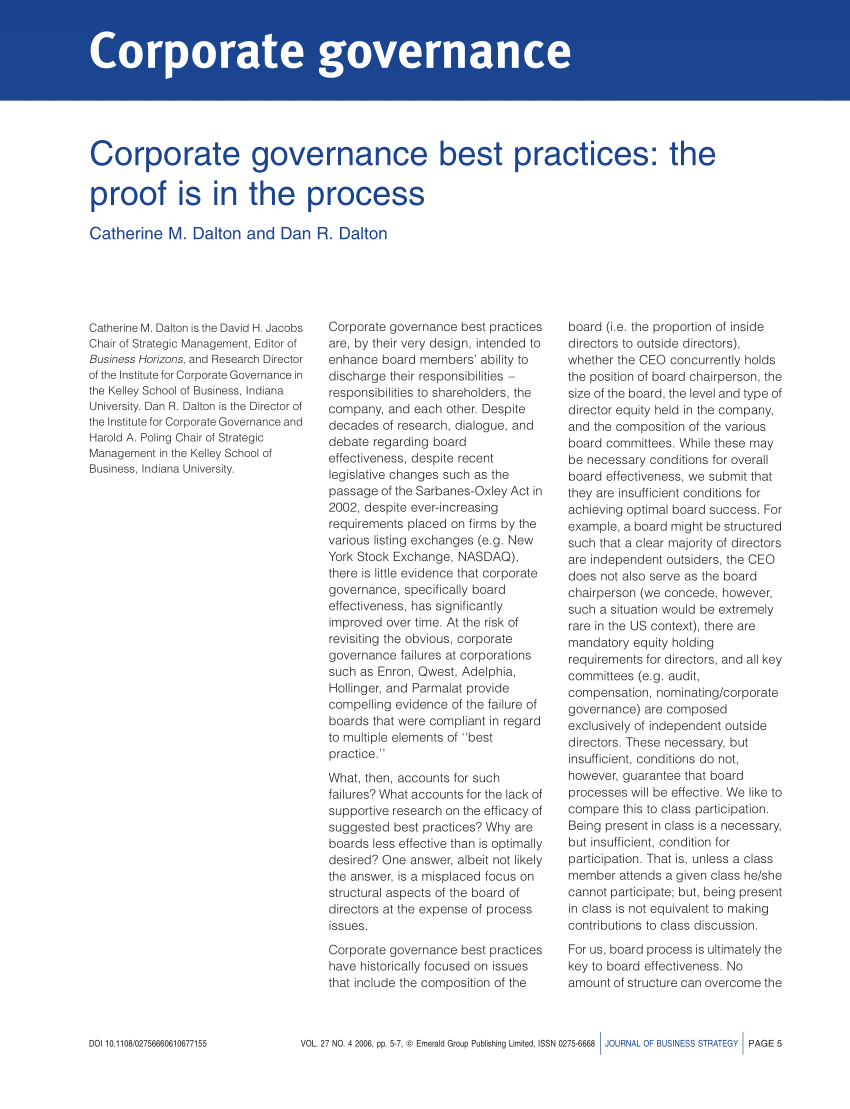 corporate governance dissertation topics