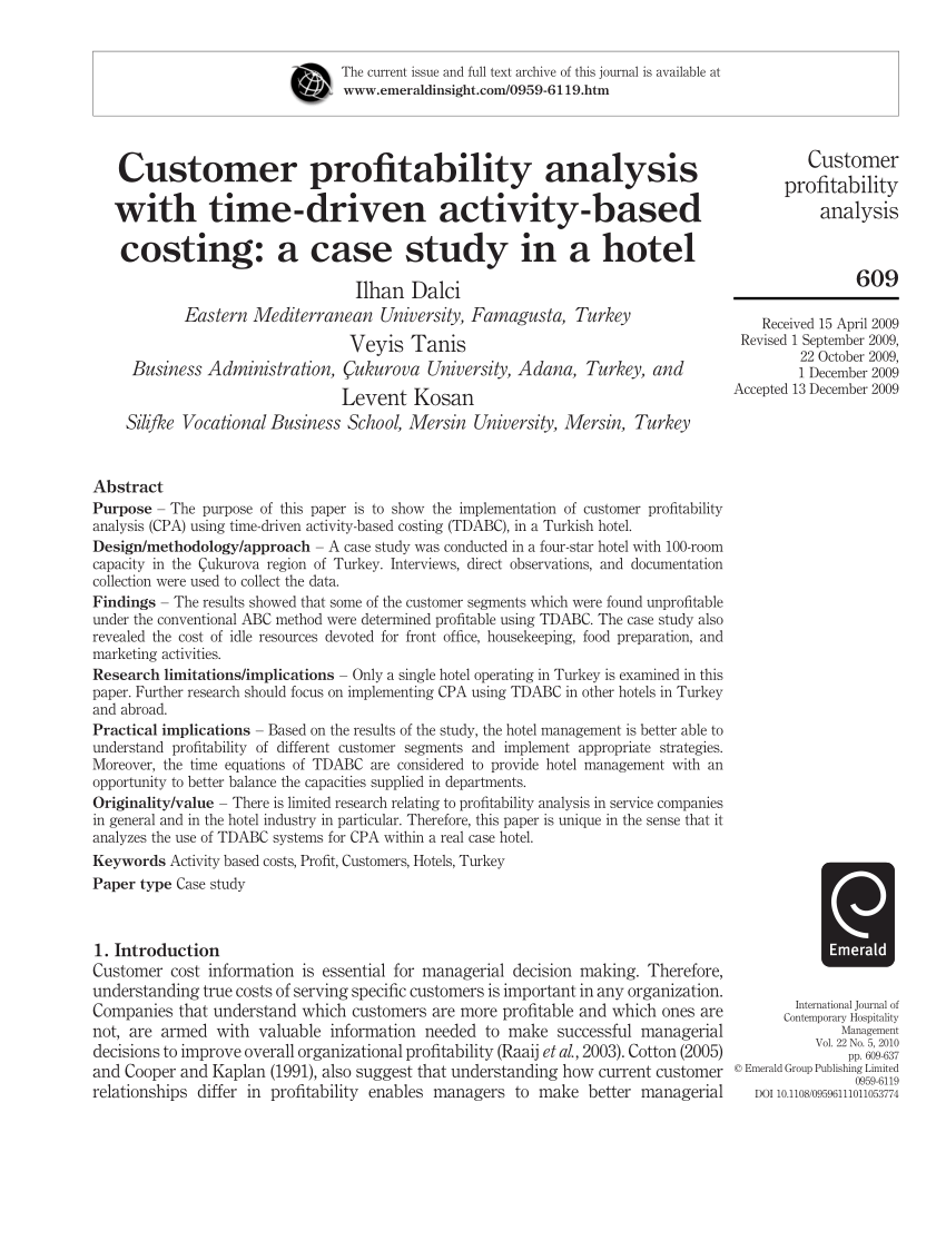 customer profitability analysis case study