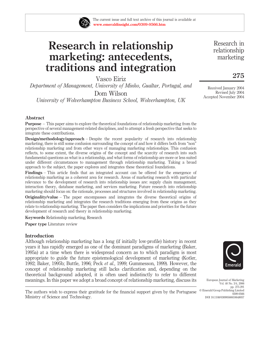relationship marketing research paper
