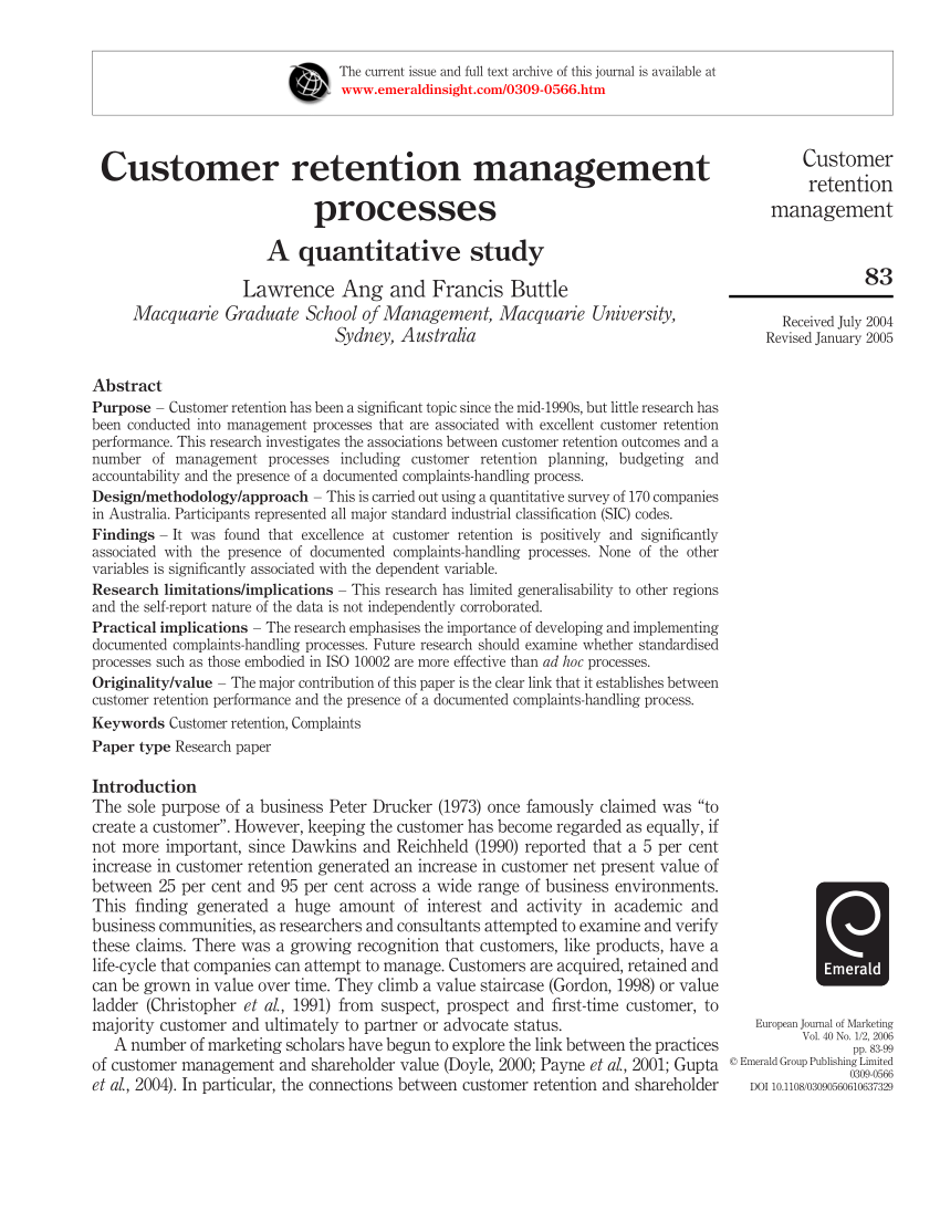 customer retention thesis pdf