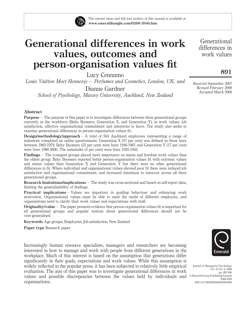 research paper generational differences