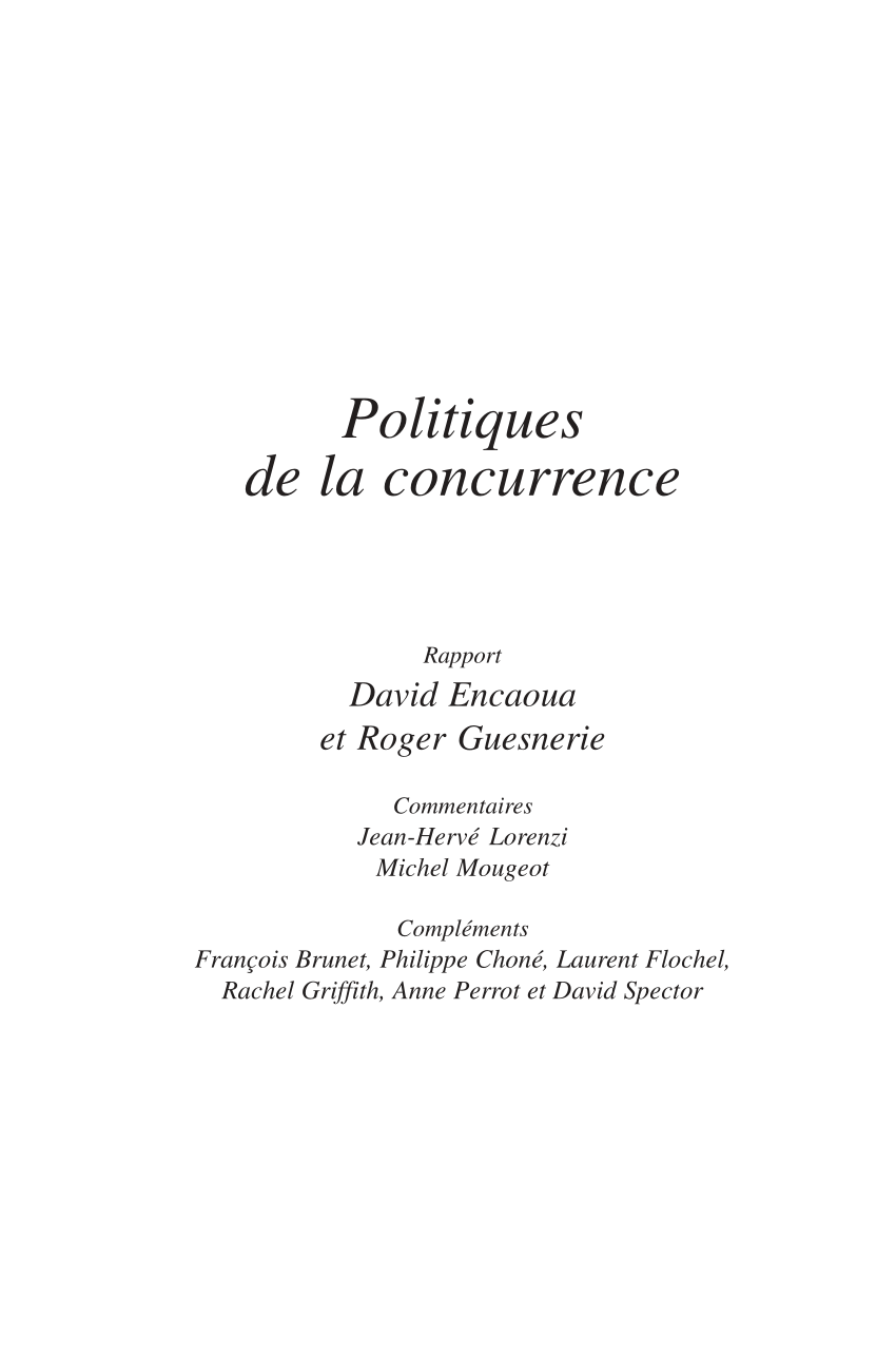 PDF) Politiques de la Concurrence