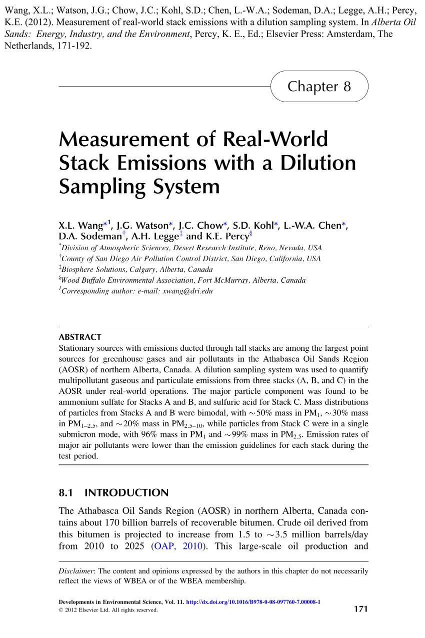 Pdf Measurement Of Real World Stack Emissions With A Dilution Sampling System