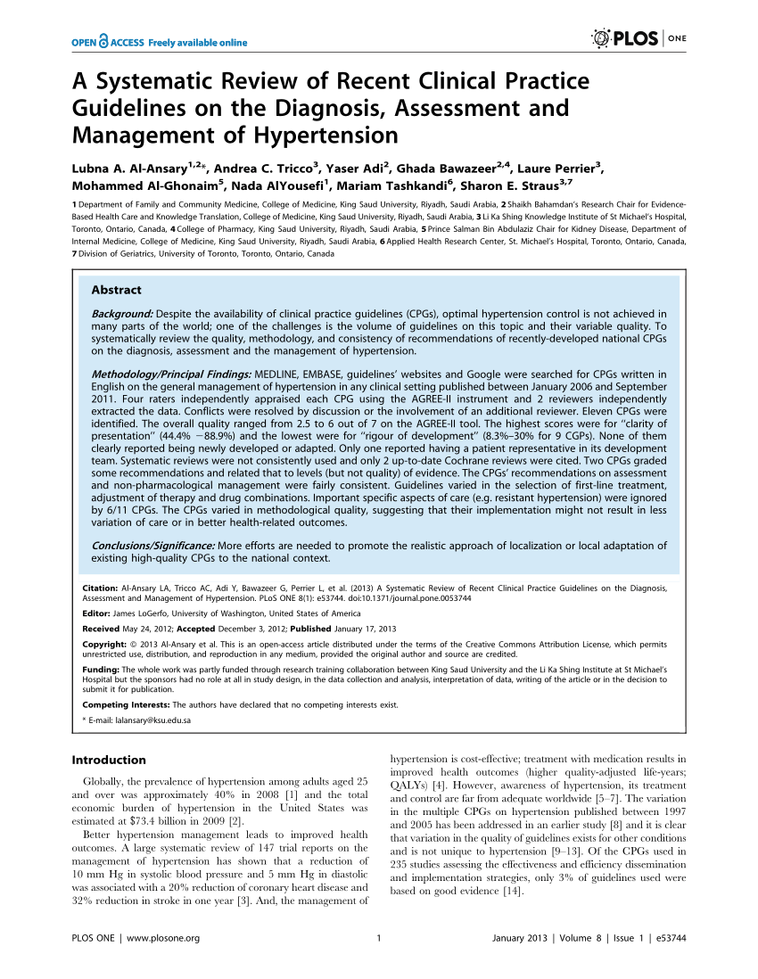 literature review on hypertension pdf