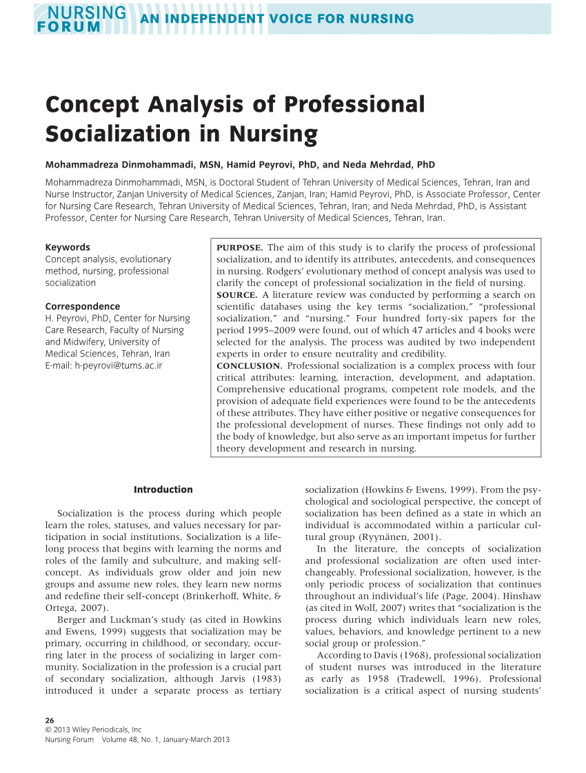 importance of socialization in nursing