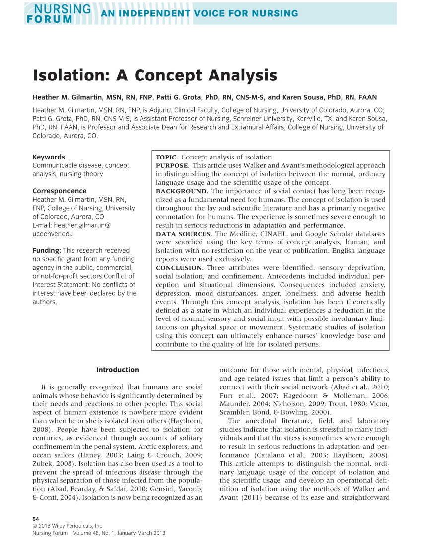 nursing concept analysis paper
