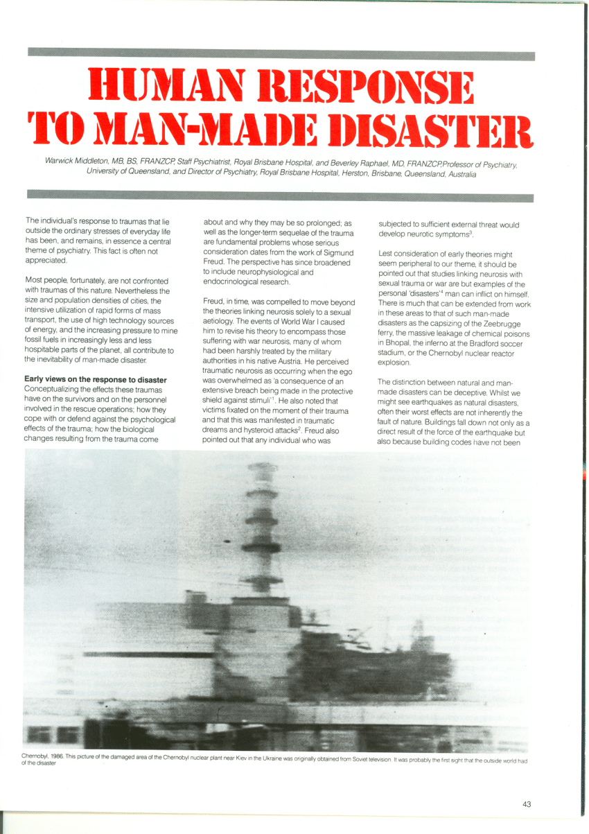 case study on man made disaster pdf