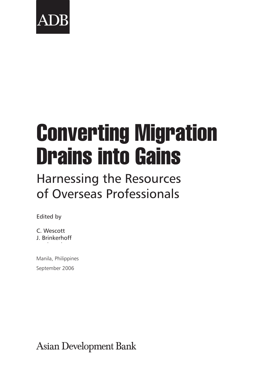 Sæt tabellen op paperback Integrere PDF) Converting Migration Drains into Gains Harnessing the Resources of  Overseas Professionals