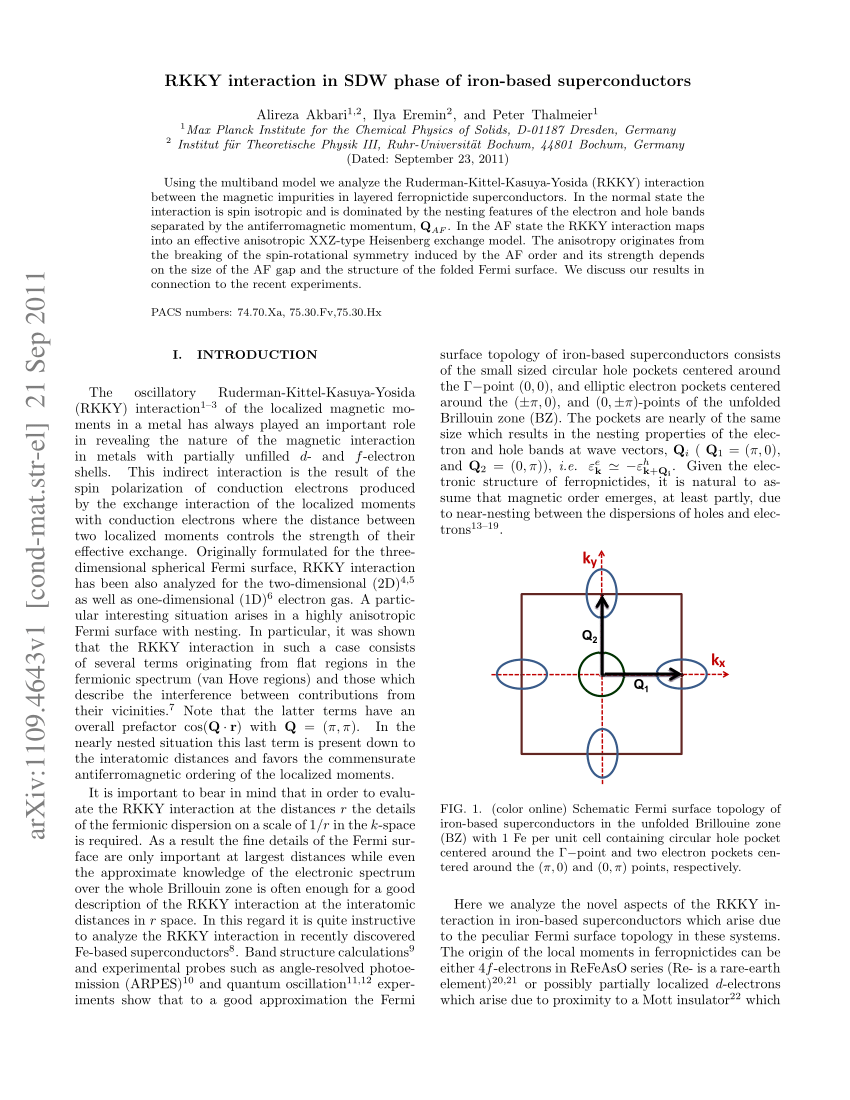 PDF) RKKY interaction in the spin-density-wave phase of iron-based 