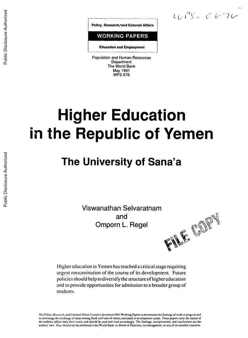 essay about education in yemen