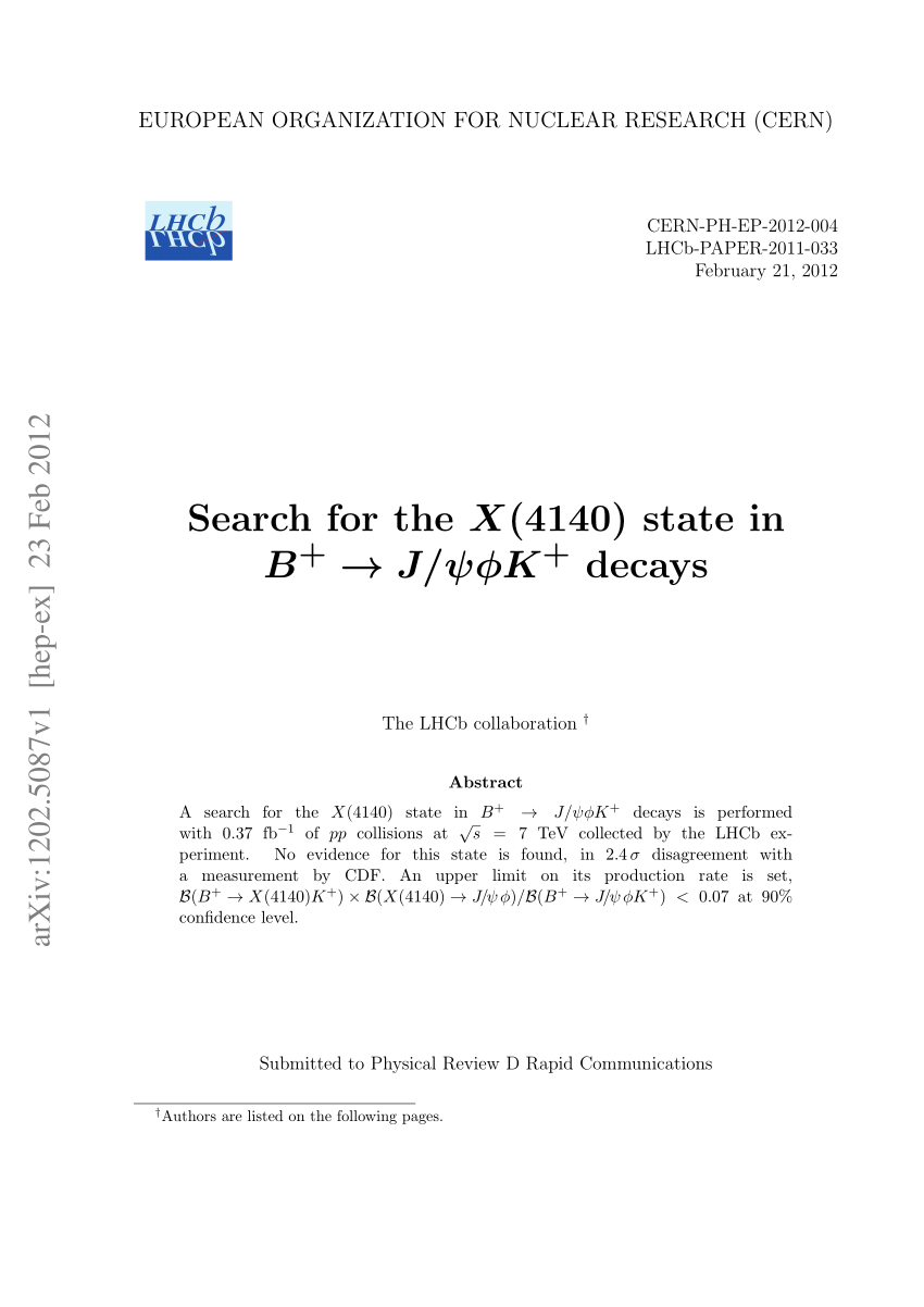 Pdf Search For The X 4140 State In B J Psϕk Decays