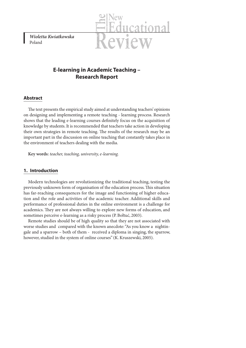 research paper about e learning