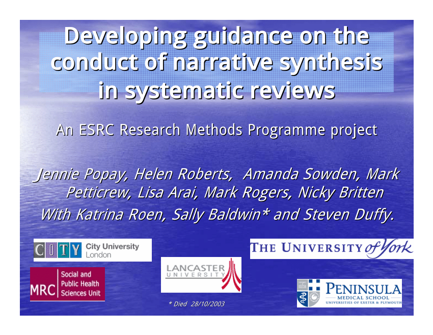 a systematic review with narrative synthesis