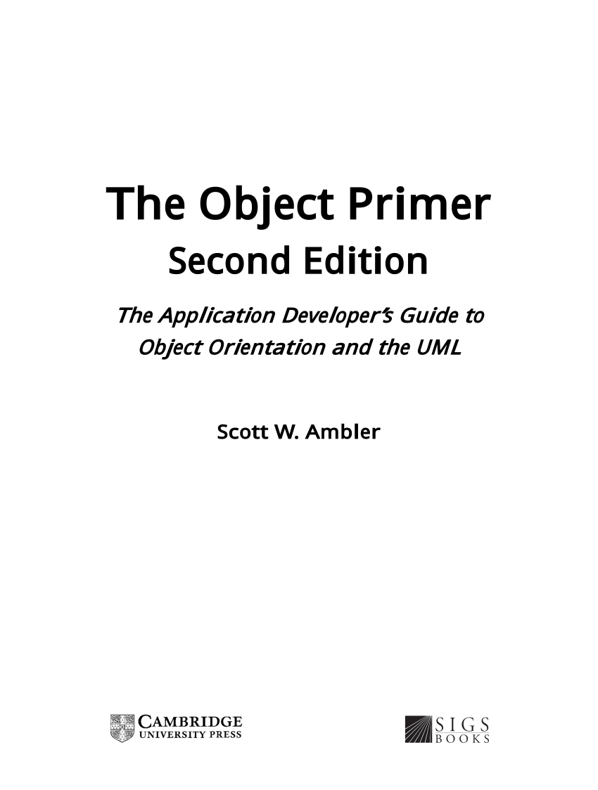 PDF) The object primer: agile modeling-driven development with UML 2.0