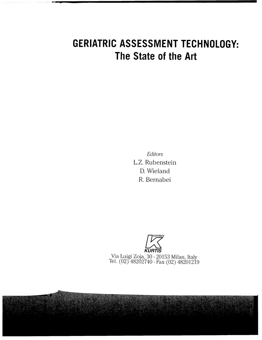 (PDF) Geriatric Assessment Technology An International Stateofthe