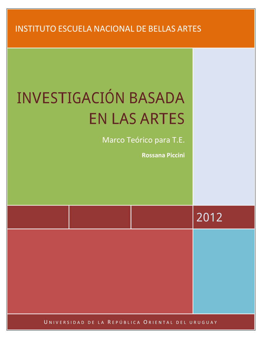 Pdf Investigación Basada En Las Artes 5887