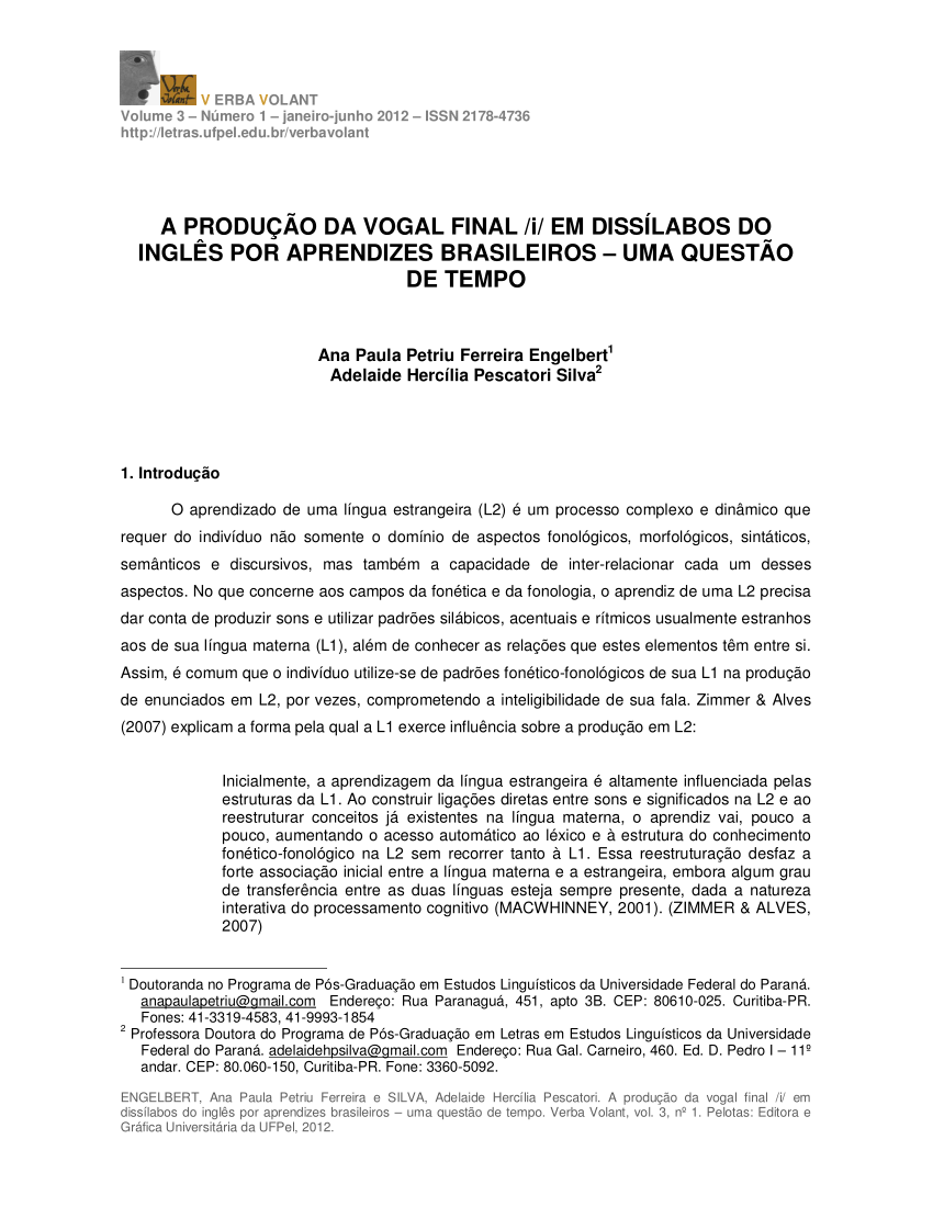 Resumo do padrão de acento lexical em inglês