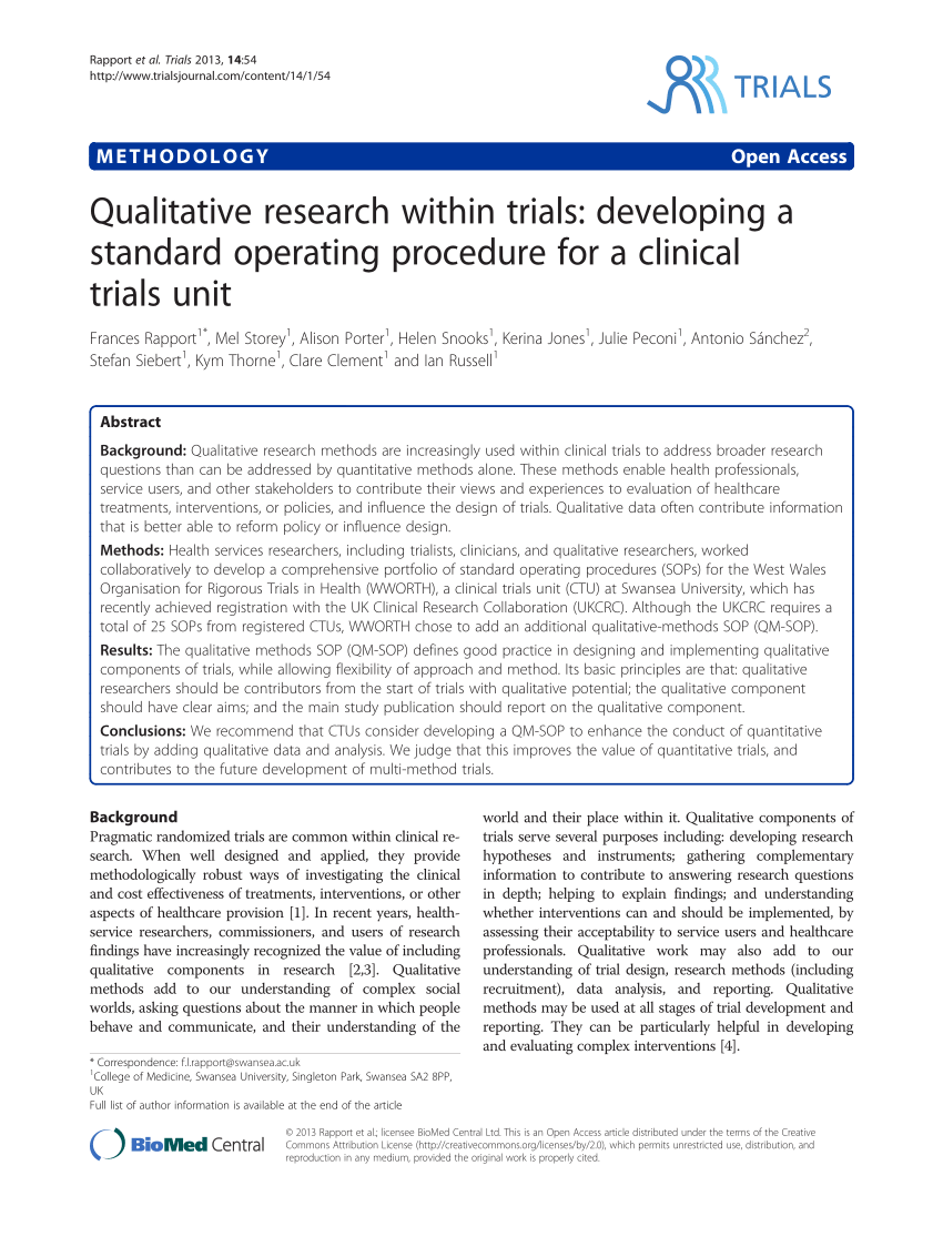 qualitative research sop sample