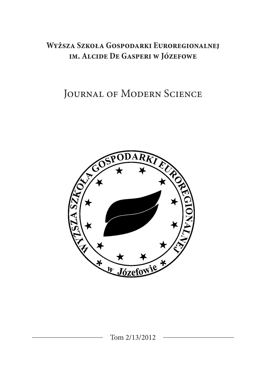 Pdf Wyższa Szkoła Gospodarki Euroregionalnej Im Alcide De Gasperi Wjózefowe 7488