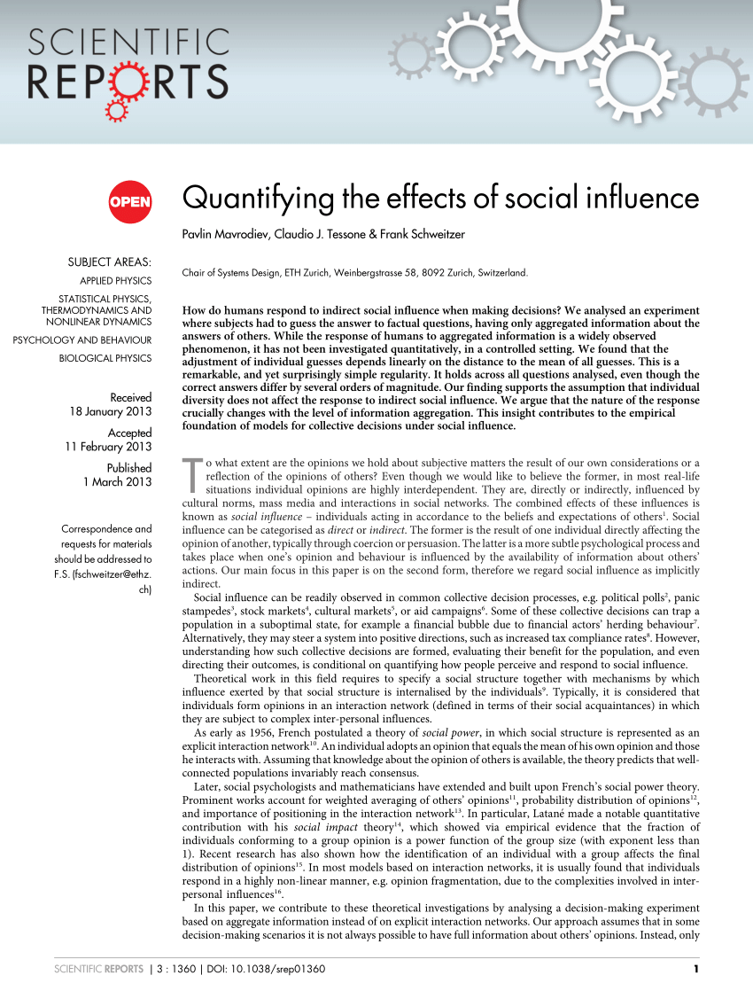 research paper social influence