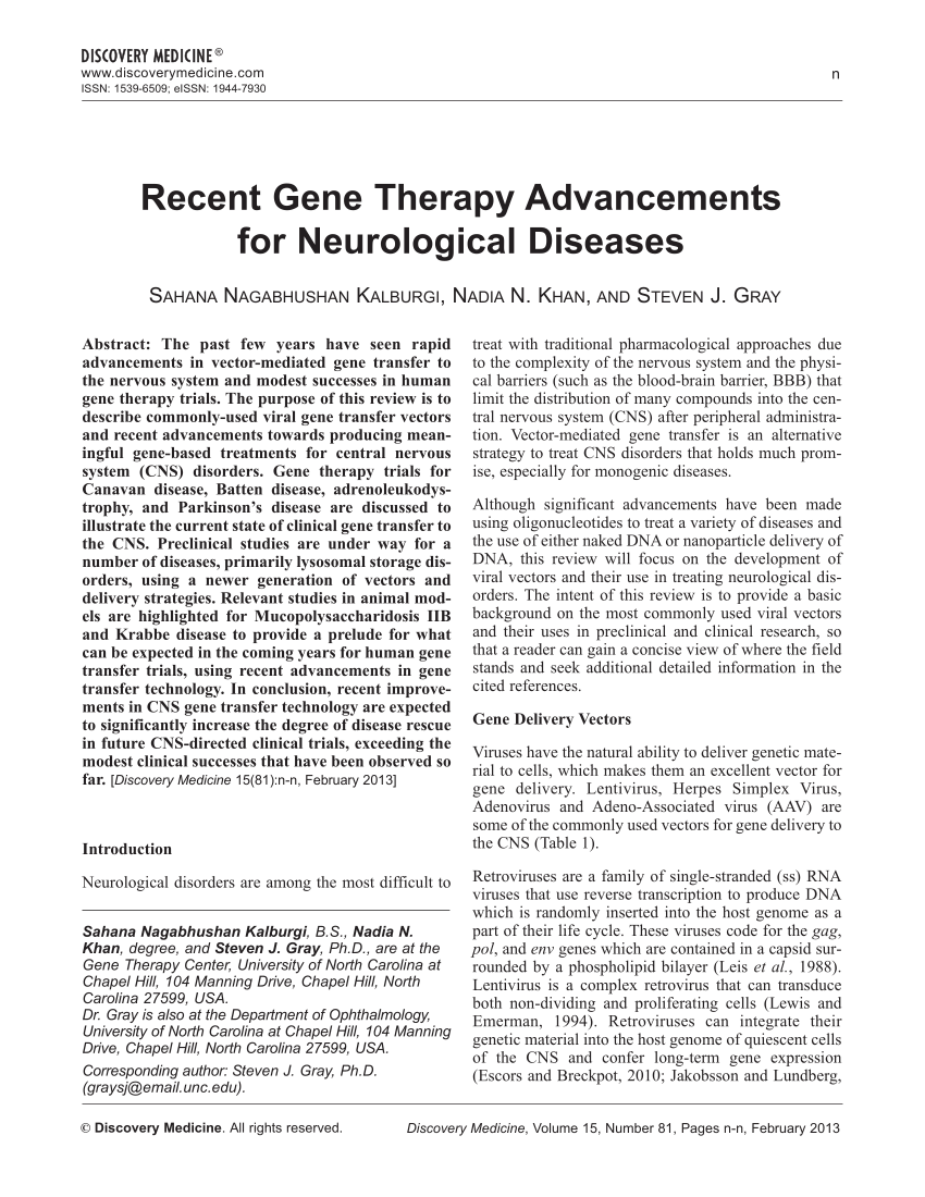 gene therapy research articles