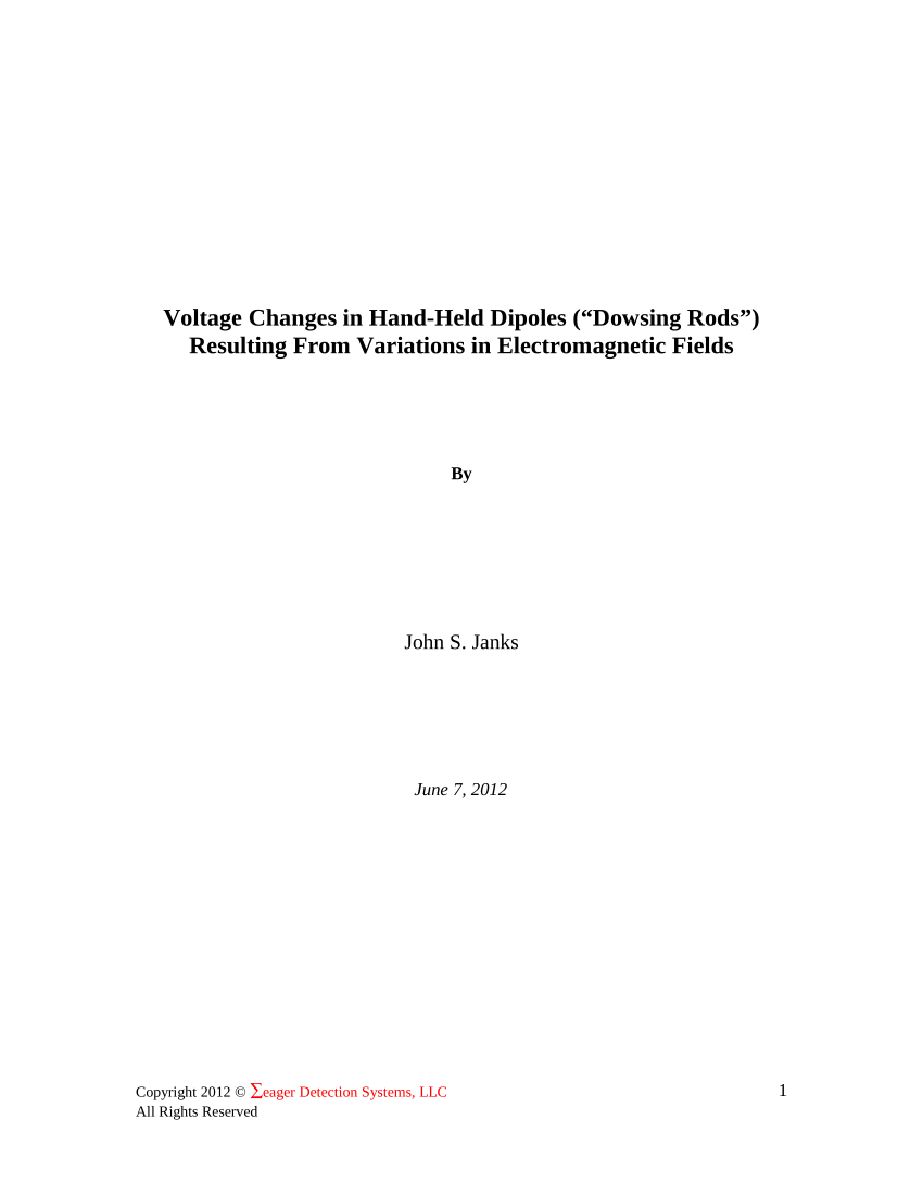 PDF) Voltage Changes in Hand-Held Dipoles (Dowsing Rods) Resulting From  Variations in Electromagnetic Fields