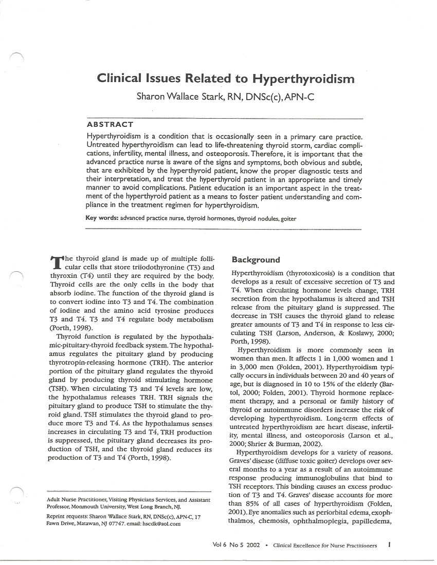 research articles for hyperthyroidism