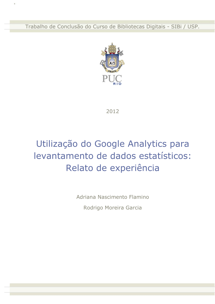 PDF) Utilização do Google Analytics para levantamento de dados