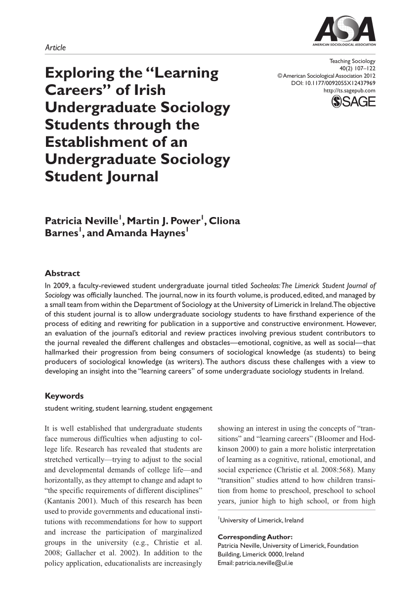 Pdf Exploring The Learning Careers Of Irish Undergraduate