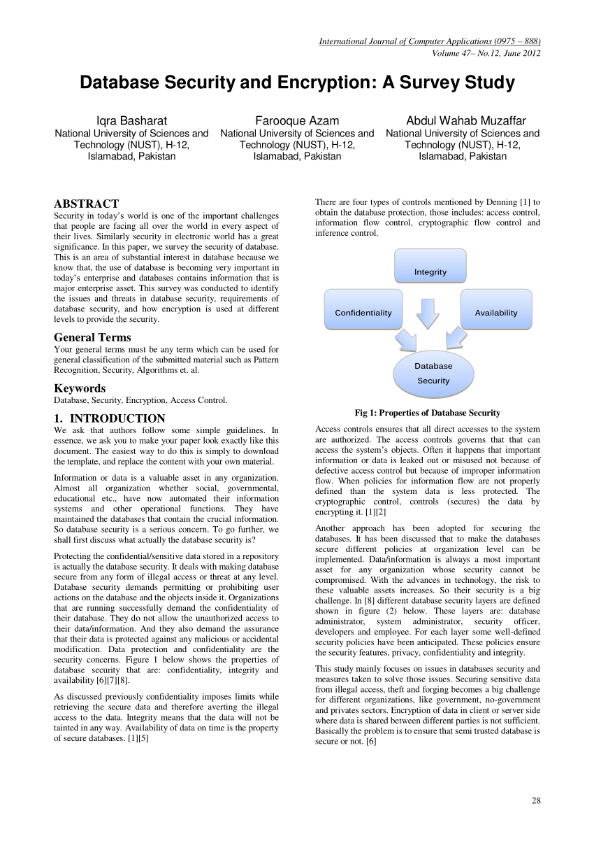 database security concepts research papers