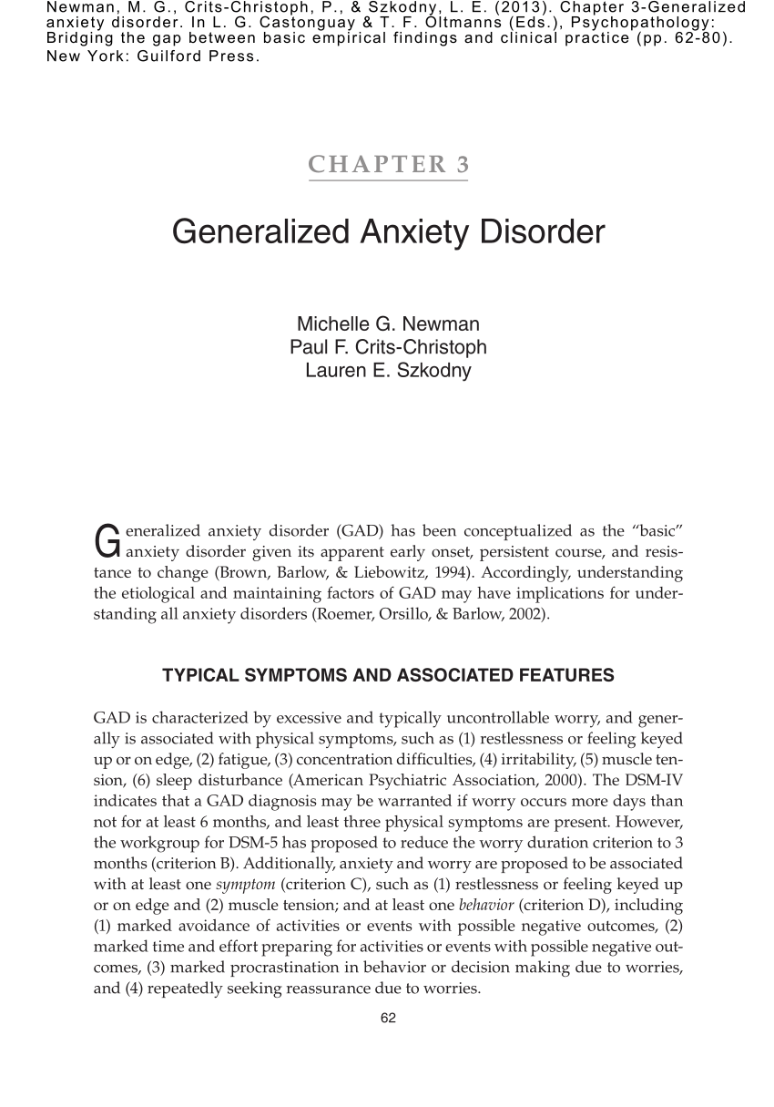 case study for generalized anxiety disorder
